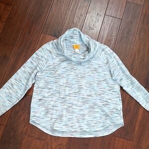 Ruby Rd Light Blue & Grey Cowl Neck Sweater size XL